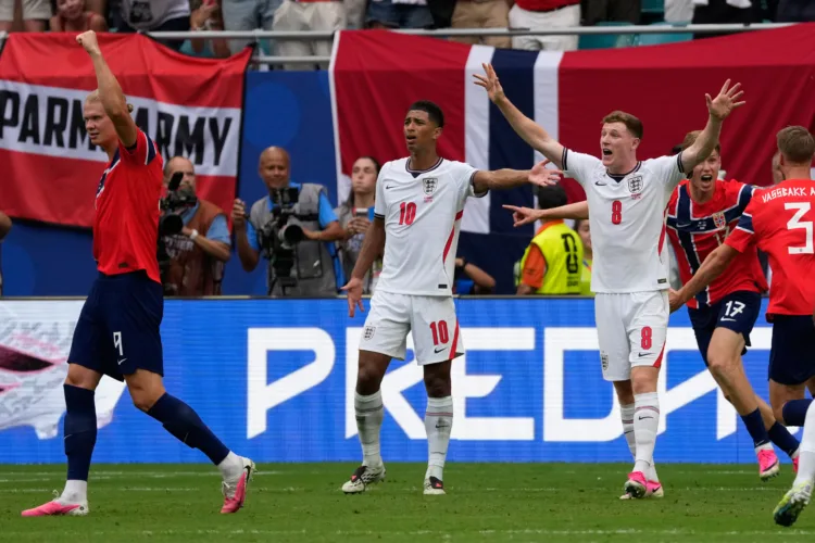 England scores in World Cup match with Norway after ball appears to hit camera cable over field